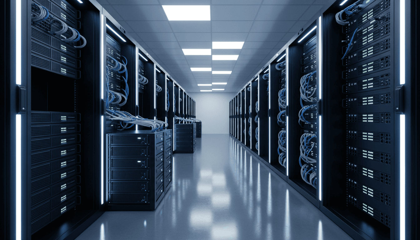 Enterprise server rack installation in professional datacenter